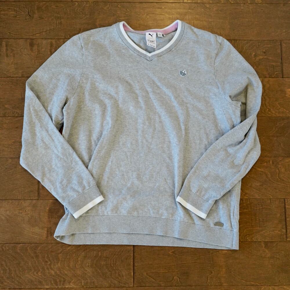Puma x Arnold Palmer Gray V-Neck Golf Sweater Size XL